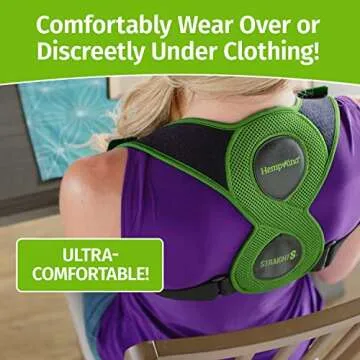 Hempvana Straight 8 Fully Adjustable Lightweight Posture Corrector, AS-SEEN-ON-TV, Helps Relieve Back Strain, Slouching & Text Neck, Moisture-Wicking Hemp Fibers, Eight Points of Support, Unisex