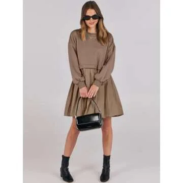 Oversized Women Sweatshirt Dress by ANRABESS – Loose Casual Style
