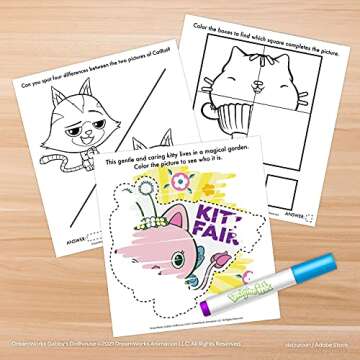 Bendon Imagine Ink Coloring Game Book, Magic Ink Pictures, Mess Free Marker (Gabby's Dollhouse)