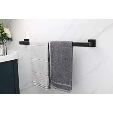 TocTen Bath Towel Rack - Square Base Thicken SUS304 Stainless Steel Towel Bar for Bathroom, Bathroom...