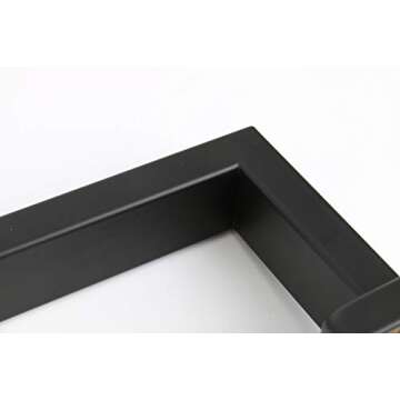 TocTen Bath Towel Rack - Square Base Thicken SUS304 Stainless Steel Towel Bar for Bathroom, Bathroom Accessories Towel Rod Heavy Duty Wall Mounted Towel Holder. (Black, 24)