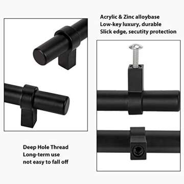 Peaha 15 Pack Black Cabinet Pulls 3 Inch Hole Center Hardware Drawer Handles for Kitchen Cupboard Dresser