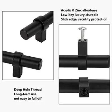 Peaha 15 Pack Black Cabinet Pulls 3 Inch Hole Center Hardware Drawer Handles for Kitchen Cupboard Dresser