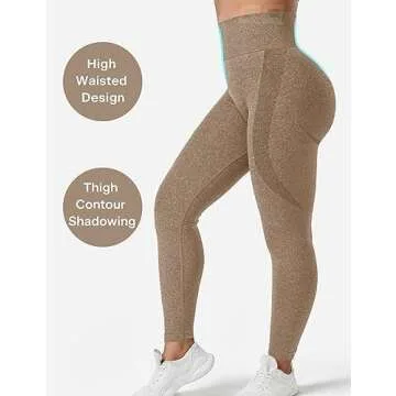 QOQ Women's High Waist Seamless Leggings for Activewear