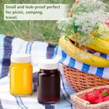 BPFY 12 Pack 2 oz Reusable Small Glass Bottles with Lids, Wellness Shots Bottles for Juicing, Ginger, Mini Glass Jars with Caps, Label, Pen