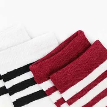 Stylish DRESHOW High Thigh Socks – 6 Pairs Set