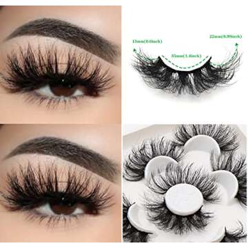 Veleasha Lashes Big Curl 3D Faux Mink Lashes 25mm Long Dramatic Fake Eyelashes for Gorgeous Eye Make...
