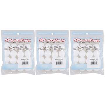 3-Pack - Smooth Foam Smooth Foam Balls 1" 16/Pkg: White