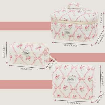 kingkiss Floral Makeup Bag Set for Stylish Organization