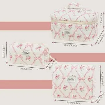 kingkiss Floral Makeup Bag Set for Stylish Organization