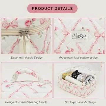 kingkiss Floral Makeup Bag Set for Stylish Organization