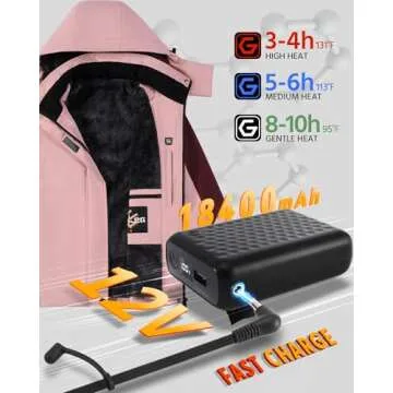 Women Heated Jacket Battery Pack Included Waterproof Ski Snow Coat Camping Essentials Gear Gifts Accessories Supplies Heater Gadgets Car Must Haves Stuff Equipment Cool 2024 Truck Winter Items Unique