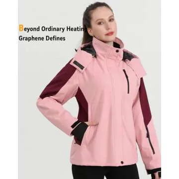 Women Heated Jacket Battery Pack Included Waterproof Ski Snow Coat Camping Essentials Gear Gifts Accessories Supplies Heater Gadgets Car Must Haves Stuff Equipment Cool 2024 Truck Winter Items Unique
