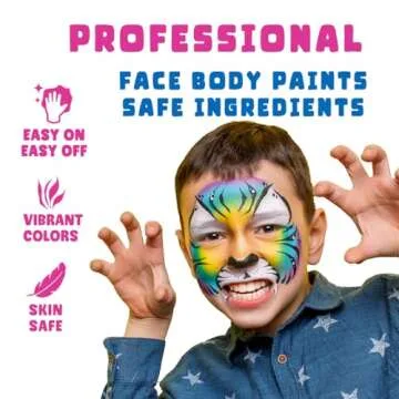 Bowitzki 6 Color Face and Body Paint Split Cake - Safe, Vibrant Neon