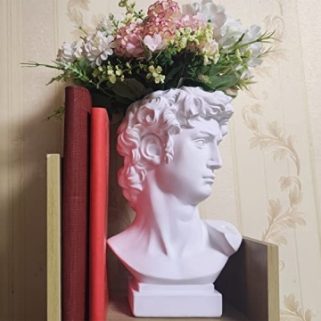 BOYOWO 10.6'' David Statue Greek Bust Face Vase Head Roman Flower vases Unique vase Eclectic Decor 7...