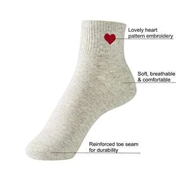 Kimkshine Socks for Women with Embroidery, Running Socks,Crew Socks,Ankle Socks,Womens Socks,Cute Pattern 5 pairs