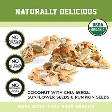 Healthy Organic Coconut Snacks with Seeds, 3 Pack