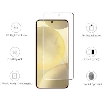 Ailun Screen Protector for Galaxy S24 3 Pack + 3 Pack Camera Lens Tempered Glass Fingerprint Unlock ...