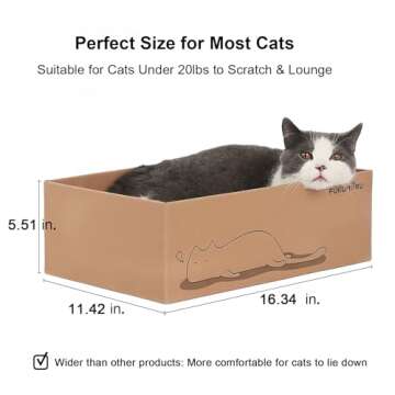 FUKUMARU 5 PCS Cat Scratching Boards, 11.4 Inch Width Ex-Large Cat Scratcher Box, Reversible Cardboa...