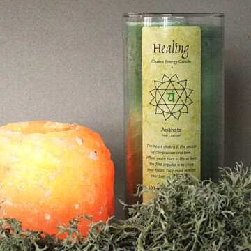 Premium Scented Hand Made Chakra Candle | Energy Pillar | Meditation & Balance Set (1 Pack) | Yoga, Prayer & Meditation Candle | Long Burn & Dripless | Anja, Lavender, Fir, &Chamomile | Aloha Bay