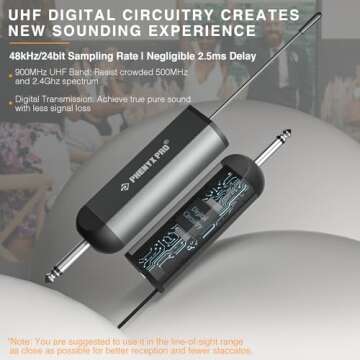 Phenyx Pro Dual Digital Wireless Microphone System - UHF Wireless Mics for Singing & Karaoke