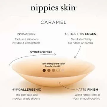 Nippies Non-Adhesive Bra Liner Nipple Covers for Women – Reusable Silicone No-Show Inserts Bra Pad Enhancements with Travel Box