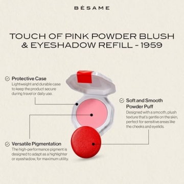 Besame Cosmetics Dreamy Pink Blush Refill for Modern Compacts