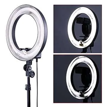 Neewer 14 inches Undimmable Fluorescent Ring Light Kit: 400W 5500K Ring Light, 75 inches Light Stand, and Hot Shoe Adapter for Makeup, Youtube Video