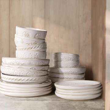 Artena Large 50oz Pasta Bowls Set - Microwave & Dishwasher Safe