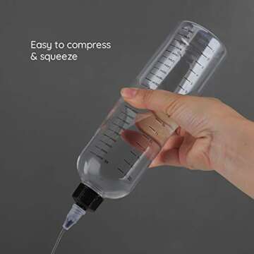 Segbeauty 16.9oz Hair Dye Bottles, Measured Twist-On Top Tip Cap Hair Color Squeeze Bottle with Ratio Graduated Scale, 2pcs 500ml Refillable Empty Hair Color Applicator Bottle Dyeing Tool Transparent