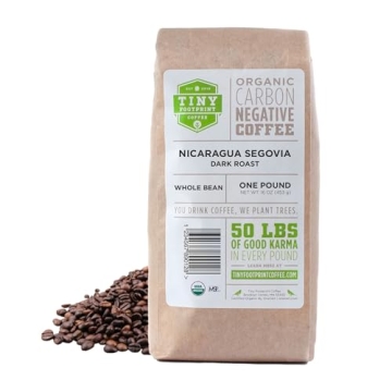 Tiny Footprint Coffee - Fair Trade Organic Nicaragua Segovia Dark Roast Whole Bean Coffee 16 oz