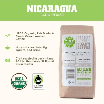 Tiny Footprint Coffee Organic Nicaragua Dark Roast Whole Beans