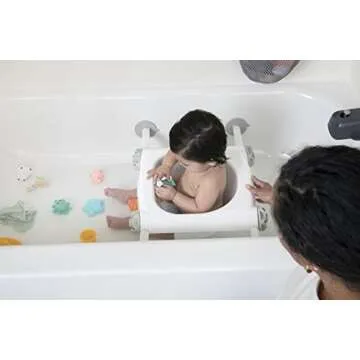 Regalo Baby Basics™ Bath Seat, Award Winning Brand, Provides Support and Balance for Sit-Up Bathing, Includes Strong and Secure Suction Cup System, Drain Holes for Easy Clean Up, 0560 DS, White