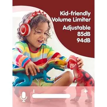 SIMJAR Dinosaur Kids Headphones with Safe Volume Control