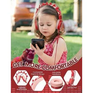 SIMJAR Dinosaur Kids Headphones with Safe Volume Control