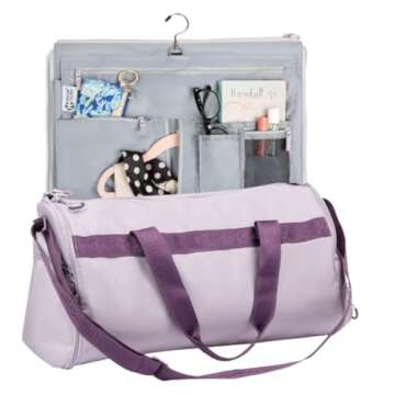 Kendall Country Carry On Bag for Girls- Convertible Garment Duffel for Travel, Great as a Garment Bag for Dance Costumes, Cheer Uniforms, and Sports, with Shoe Pocket.