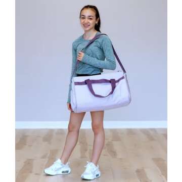 Kendall Country Carry On Bag for Girls- Convertible Garment Duffel for Travel, Great as a Garment Bag for Dance Costumes, Cheer Uniforms, and Sports, with Shoe Pocket.