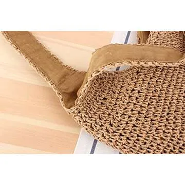 Naimo Handmade Straw Beach Shoulder Bag for Women