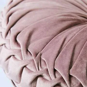 Cassiel Home Pintuck Round Throw Pillow - Soft Velvet Style