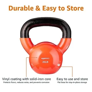 Amazon Basics 20 lb Vinyl Kettlebell for All Fitness Levels