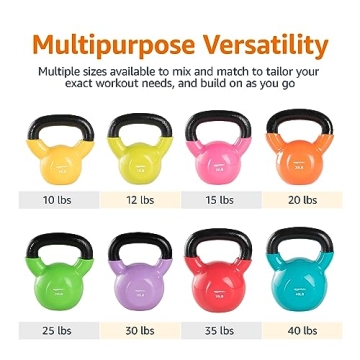 Amazon Basics 20 lb Vinyl Kettlebell for All Fitness Levels