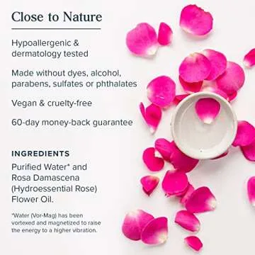 Heritage Store Rosewater, Refreshing Facial Splash for Glowing Skin, with Damask Rose, All Skin Types, Rose Water for Face Made Without Dyes or Alcohol, Vegan & Cruelty Free (8oz, 3pk)
