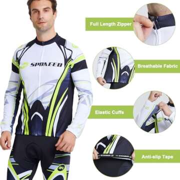Long Sleeve Bike Jersey Suit Pants Padding Cycling Wear for Men Road Riding Bicycle Gear US XL Green