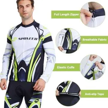 Long Sleeve Bike Jersey Suit Pants Padding Cycling Wear for Men Road Riding Bicycle Gear US XL Green