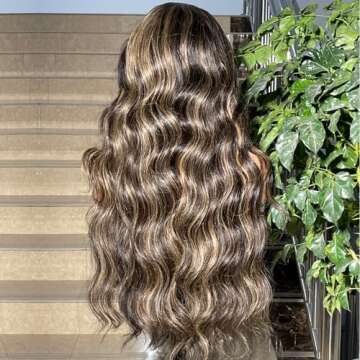 6X5 Wear and Go Glueless Wigs Human Hair Pre plucked Pre Cut 220% Density Salon-Quality Body FB/27 Balayage Wig HD Lace Closure Wigs Human Hair Highlight Ombre Lace Front human hair Wig 24 IINCH