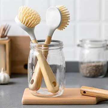 Huibot Bamboo Cast Iron Brush for Eco-Friendly Cleanings