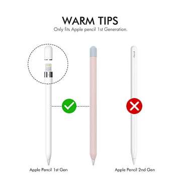 AHASTYLE Duotone Case for Apple Pencil 1st Gen, Silicone Sleeve Cover with Cable Adapter Tether Kit ...
