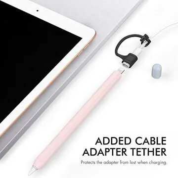 AHASTYLE Duotone Case for Apple Pencil 1st Gen, Silicone Sleeve Cover with Cable Adapter Tether Kit Compatible with Apple Pencil 1st Generation(Pink)