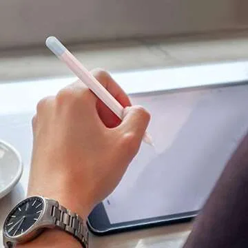 AHASTYLE Duotone Case for Apple Pencil 1st Gen, Silicone Sleeve Cover with Cable Adapter Tether Kit Compatible with Apple Pencil 1st Generation(Pink)