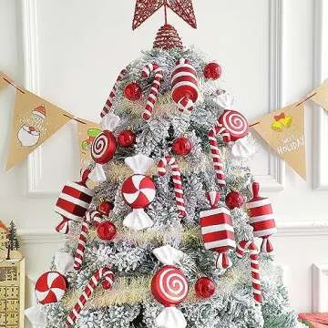 14Pcs Christmas Candy Cane Lollipop Ornaments for Tree